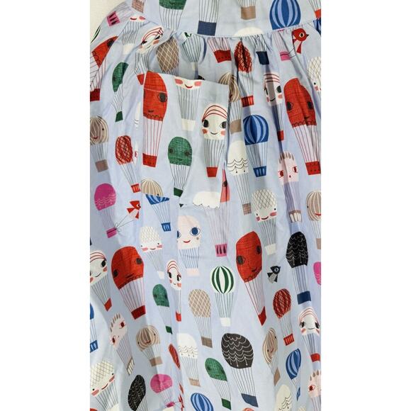 Modcloth Smiling Hot Air Balloon Skirt Cotton Size XS Novelty Graphic Print - Picture 5 of 11